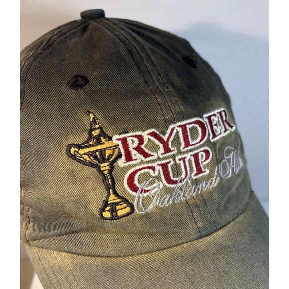 Ryder Cup 2004 Oakland Hills Hat Green Beige Baseball Cap By Ahead READ - Picture 2 of 7